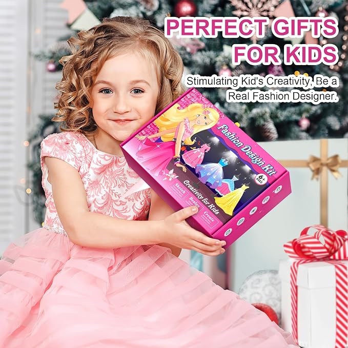 Axirata 1500+PCS Fashion Designer Kit for Girls with Fashion Sketchbook & 5 Mannequins, Creativity DIY Arts & Crafts Kit for Kids Sewing Kit for Teen Girls Birthday Gift Age 6 7 8 9 10 11 12+