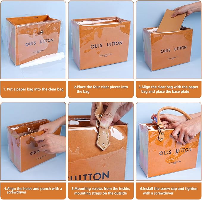 Clear PVC DIY Tote Bag Handbag Making Kit Handmade Gift Bag Craft Accessory Tool Set Birthday Holiday Gift Bag