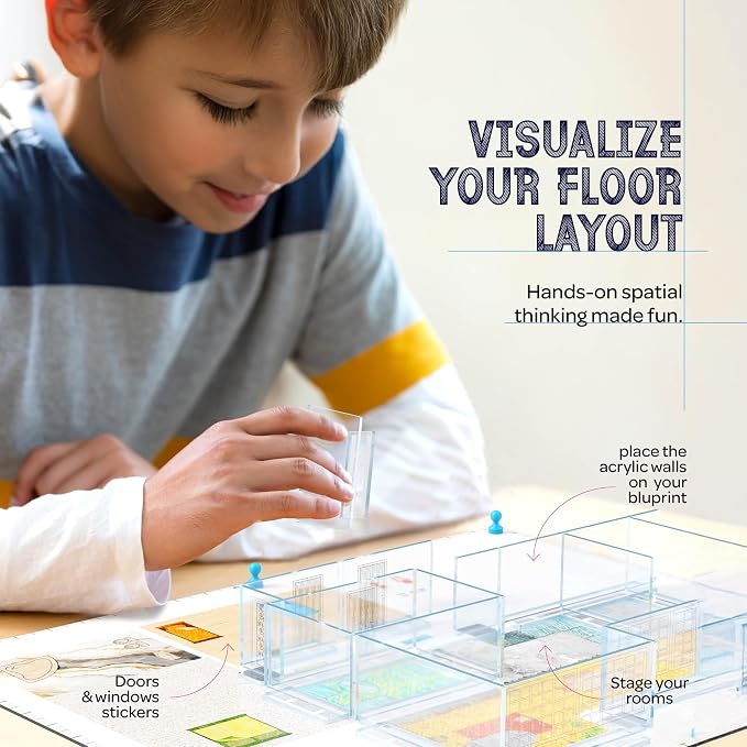 Dan&Darci Architecture Kit for Kids - 8 9 10 11 12 Year Old Girl Gifts - Boys Toys Age 8-10 - STEM Toys for Ages 8-13 - 12 Year Old Boy Birthday Gift for Girls - Architect Home Model Kit