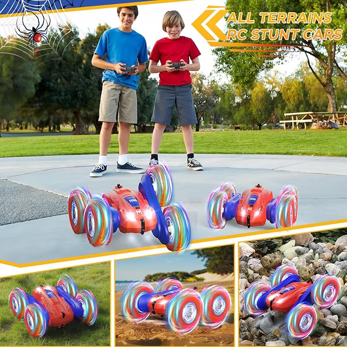 HarworLife Spider Remote Control Car for Boys 4-7, Double-Sided Driving 360° Flips 4WD with Bright Lights for Kids, Fun Outdoor Toys Gifts for Kids Boys Birthday or Christmas Age 4 5 6 7 8 Year Old