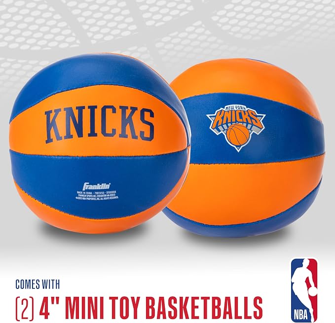 Franklin Sports NBA Toy Basketballs - 2 Pack of Kids Soft Mini Basketballs for Over The Door + Indoor Hoops - NBA Fan Shop
