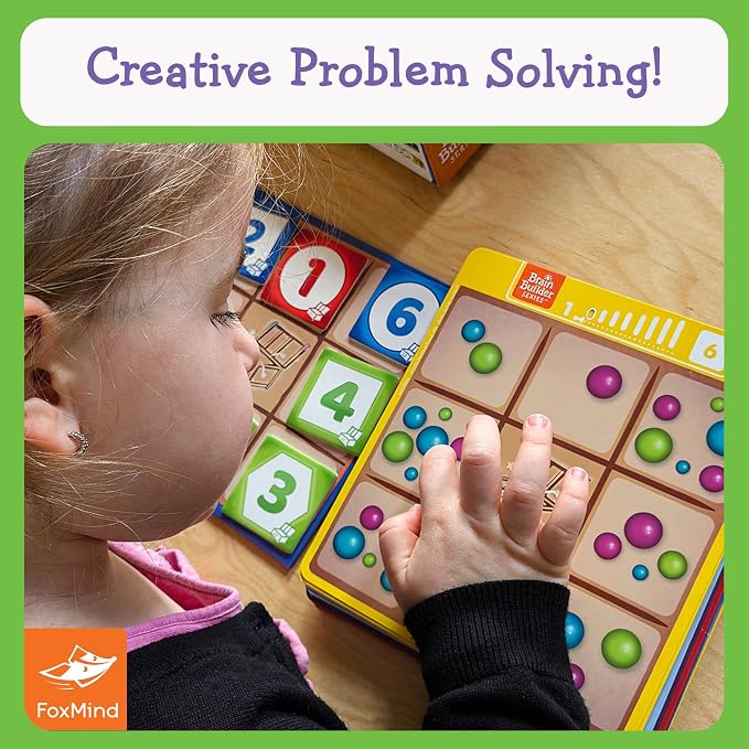 FoxMind Games Mystero – Multi-Level BrainTeaser Puzzles for Kids Ages 4+, STEM Game Develops Math, Logic & Reasoning Skills, 64 Progressive Challenges (Brain Builder Series)