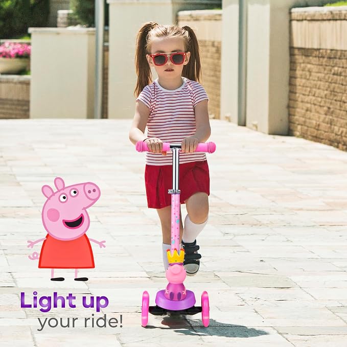 Kick Scooter for Kids, 3 Wheel Self Balancing, Light Up LED Wheels