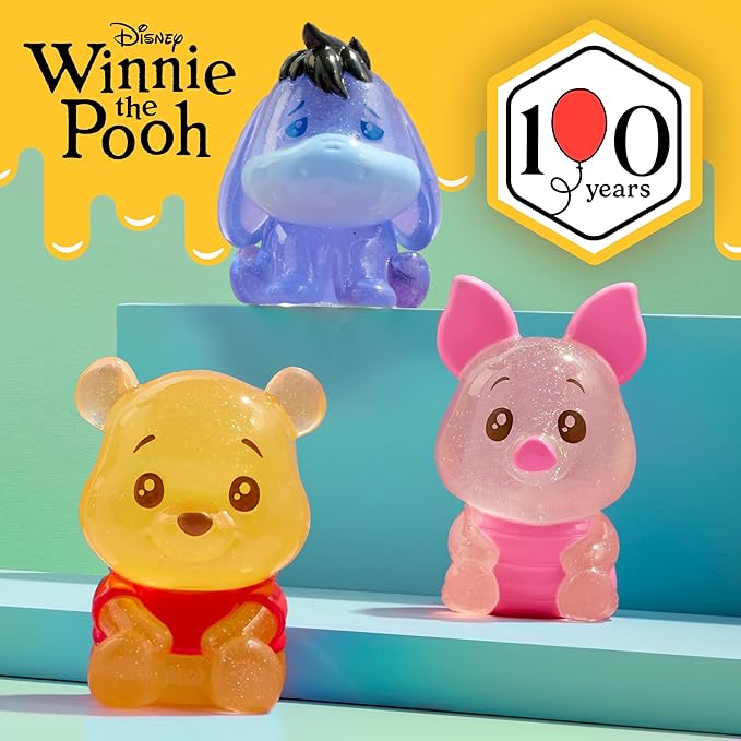 Disney Winnie the Pooh Bear-y Cute Jelly Figures 3-Pack, Sweet & Sparkly, for Collectors, Kids & Fans by Just Play, for Ages 3 and Up