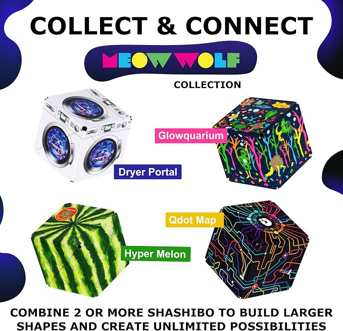 Shashibo Sensory Fidget Toy for Adults & Kids, Stress Relief Fidget Toy for Adults, Teens & Kids, Cool Fidget Toys for Desk, Classroom Must Have, Sensory Shape Shifting Cube, 100+ Possible Shapes