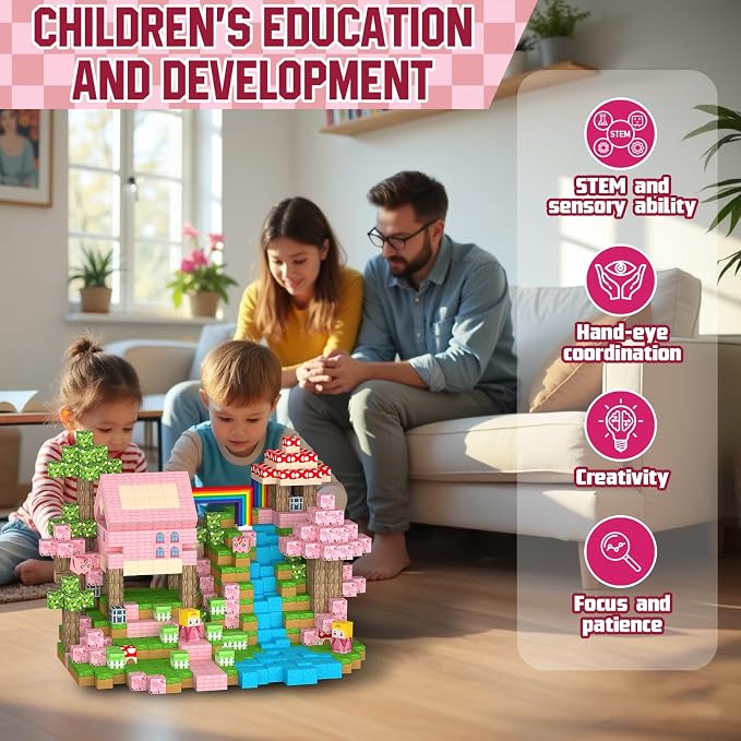 Uucoco 100PCS Magnetic Blocks - Princess Castle Building Toys Montessori Sensory Toys Birthday GIFS for Girls 3 4 5 6 7 8 9 10+ Years Old, Creative Magnets Games for Toddler Kids