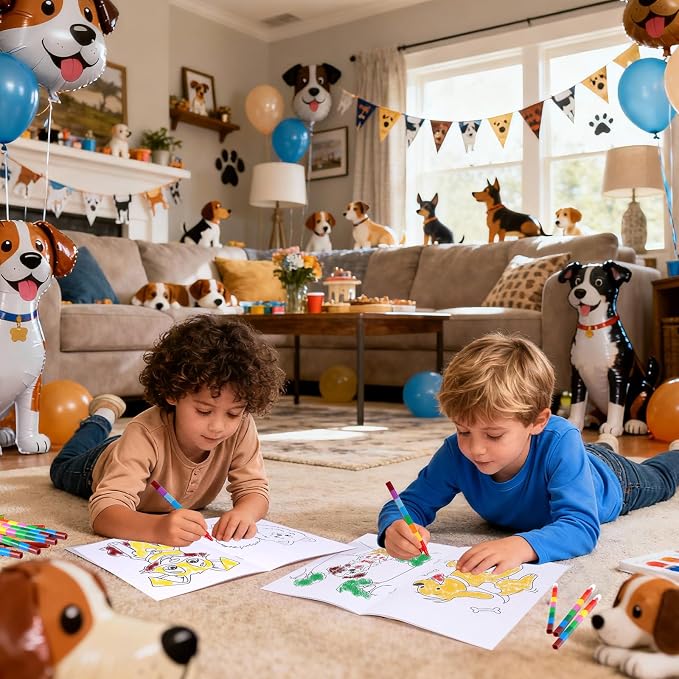 BenLouis 24 Pcs Dog Mini Coloring Books Kids Cute Puppy Activity Books Bulk for Girl Boys Kids Pet Paw Birthday Themed Goodie Bags Stuffers Return Gifts Classroom Travel