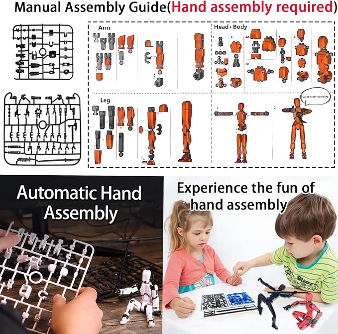 DANONI Titan13 Action Figure, Lucky Robot 13 Action Figures, 3D Printed Multi-Jointed Movable Action Figure, Dummy Robot 13 Figures Toy for Desktop Decorations Game Gifts (Red)