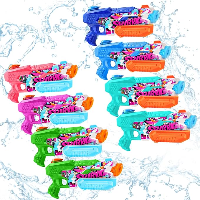Water Gun for Adults Kids: 600CC 8 Pack Squirt Blasters Super Water Guns for Adults Kids,Water Gun Outdoor Toys High Capacity Summer Soaker for Swimming Pool Beach Fighting, Long Shooting Distance