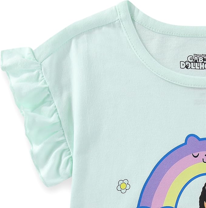 DREAMWORKS GABBY'S DOLLHOUSE Girls Short Sleeve T-Shirt and Shorts Set for Toddler to Big Kids