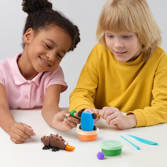 HEY CLAY Set - Colourful Modeling Air Dry Clay Kit for Kids 15 cans and Sculpting Tools with Fun Interactive Instructions App - Children 3+ (Australian Animals)