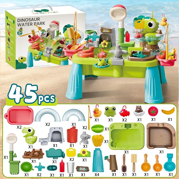 2026 Upgraded Water Table For Toddlers 1-3, Outdoor Water Table for Kids Ages 4-8 with Pump, Play Sink with Running Water, Summer Outside Sensory Water Activity Tables, Water Play Table for Girls Boys