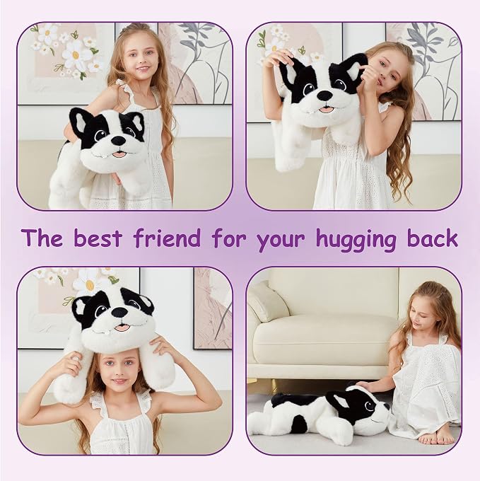 GILFWM 25" 5 lbs Dog Weighted Stuffed Animals :Big Large Weighted Plush Animal，Cute Plushie Pillow Toys,Soft Washable Weighted Plush Pillowfort Gifts for Adults Kids Girls Boys