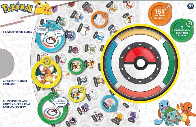 Pokemon Trainer Expert - Electronic Guessing Board Game, Listen to The Game Master Clues to Identify 151 Different Pokemon, Kids Ages 6+, 1-4 Players Brown Box Packaging