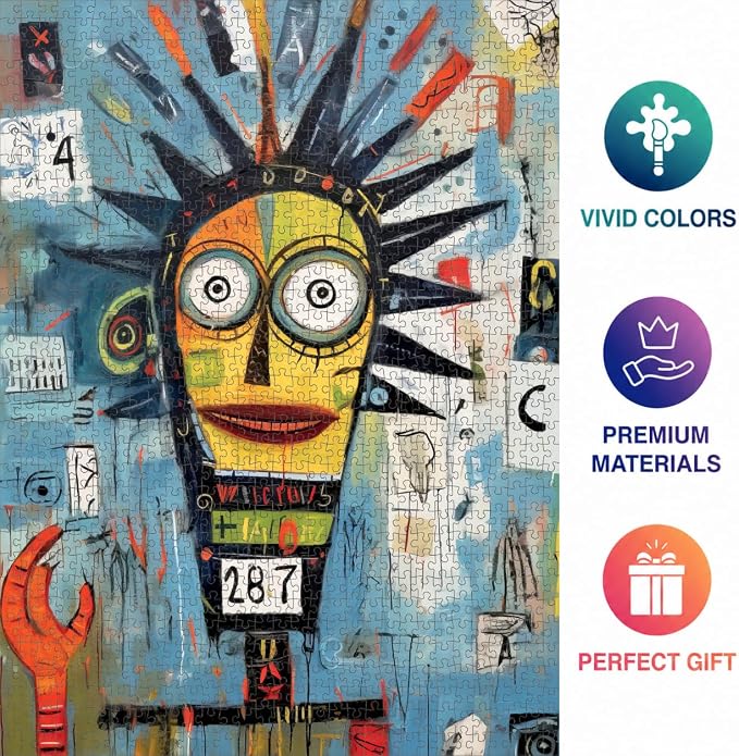 Cross & Glory - Cosmic Codex of Colors - 1000 Piece Jigsaw Puzzle for Adults | Neo-Expressionism Art | Vibrant | Coolest Brain-Teasing Puzzle