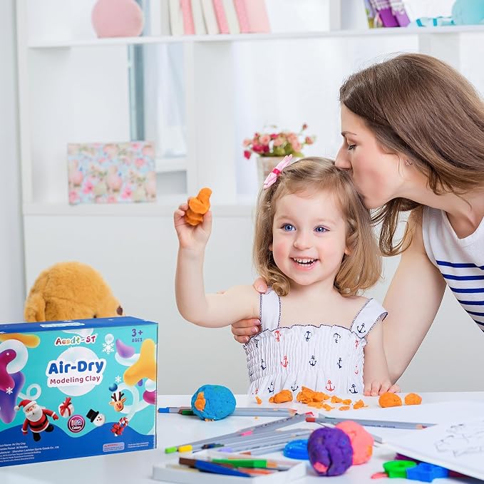 Air Dry Clay 102 Colors, Modeling Clay for Kids, DIY Magic Clay, Molding Clay Kit with Sculpting Tools, Non-Sticky Soft and Super Light, Arts and Crafts Gift for Boys Girls Kids