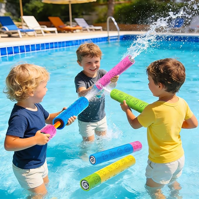 8 Pack Water Squirt Toys for Kids - Pool Beach Outdoor Toys for Party Swimming Games, Water Guns Foam Squirt Blasters Set Water Game for Kids, Birthday Gifts for Kids Boys Girls Aged 3 4 5 6 7 8
