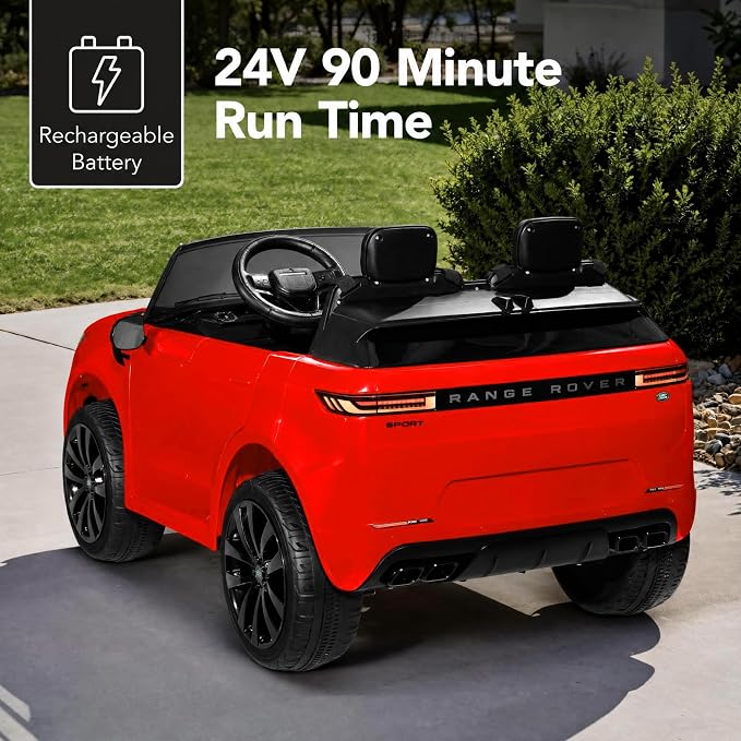 Best Choice Products 24V 2-Seater Licensed Range Rover Sport Electric Ride On Car for Kids with Parental Remote Control, 132 lb Weight Capacity - Red