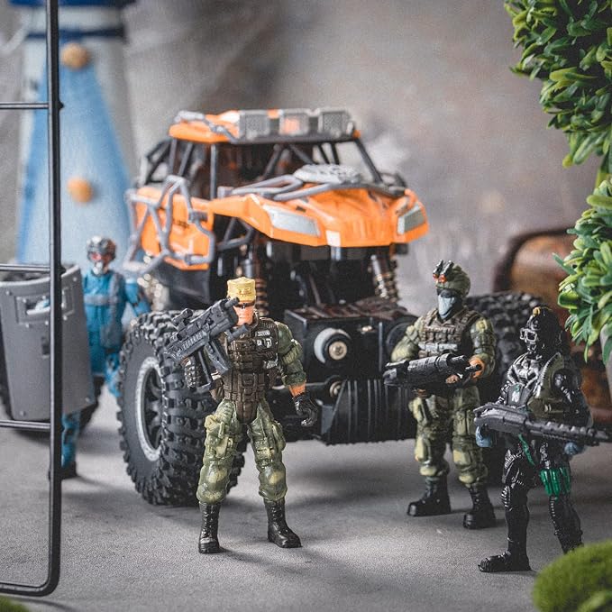 Tuanse 26 Pcs SWAT Team and Military Action Figures Playset with Weapons, Army Toys for Kids Boys Girls