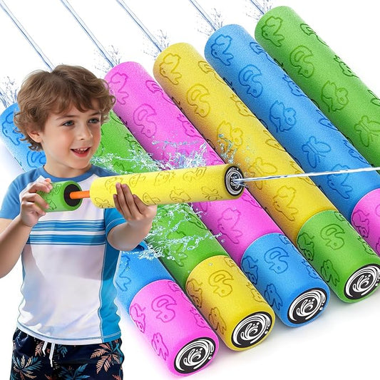 Water Guns for Kids Adults Toddler, High-Capacity Foam Squirt Gun Toy, Summer Fun Water Toys for Pool Outdoor Beach Games, Water Blaster for Ages 4-8 8-12 Boys Backyard Party Play (11.8" 6PCS)