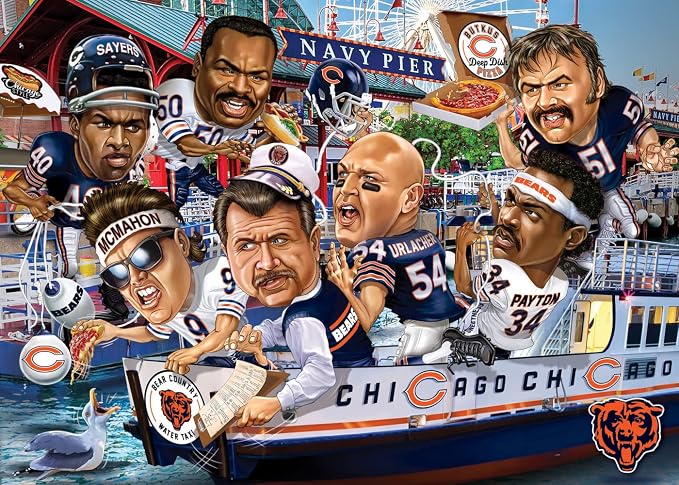 MasterPieces 500 Piece Sports Jigsaw Puzzle for Adults - NFL Chicago Bears All-Time Greats - 15x21