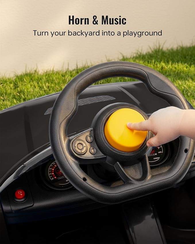 Licensed Dodge Ride on Push Car for Toddlers, Kids Push Car with Handle, Music and Horn for Toddlers 1-3 Years-Black