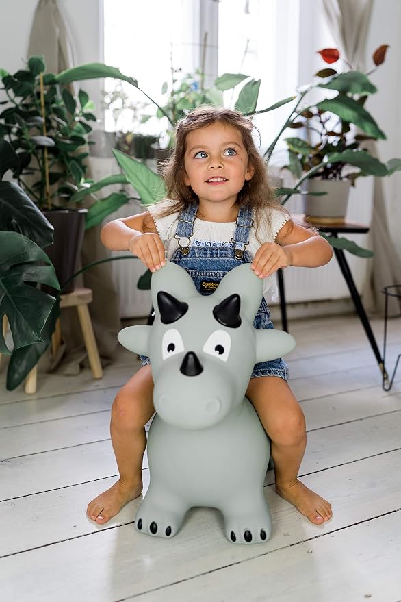 Kindsgut Bouncy Animal Hopper – Inflatable Bouncing Ride-On Toy for Kids & Toddlers Age 2+, Designed in Germany, Indoor & Outdoor, Dino