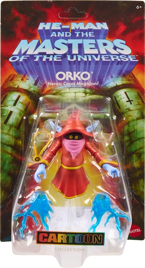 Masters of the Universe Origins Action Figure 200X Cartoon Collection Orko, 5.5 Inch 1980s Motu TV Wizard, Detailed Design & Clear Stand, Magic Effect