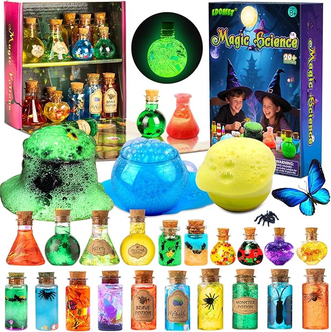 LDomet Science Magic Potions Kit for Kids, 20+ Potion Experiments Making, Fairy Magic Potions Craft Kit for Age 8-12, Creative Educational Birthday