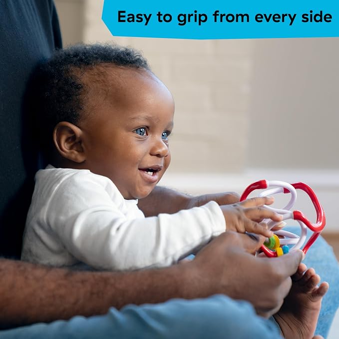 Baby Einstein Slide & Swirl Sensory Ball, Multisensory Baby Toy with Textured Beads, Rattle Sounds & Easy-Grip Design, Ages 3 Months+
