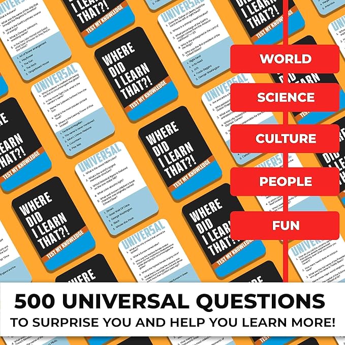 QUOKKA Trivia Card Games for Adults with 500 Questions – Party Board Games for Adults, Teens and Families – Trivia Cards with Answers in General Knowledge – Fun Game for Family Game Night