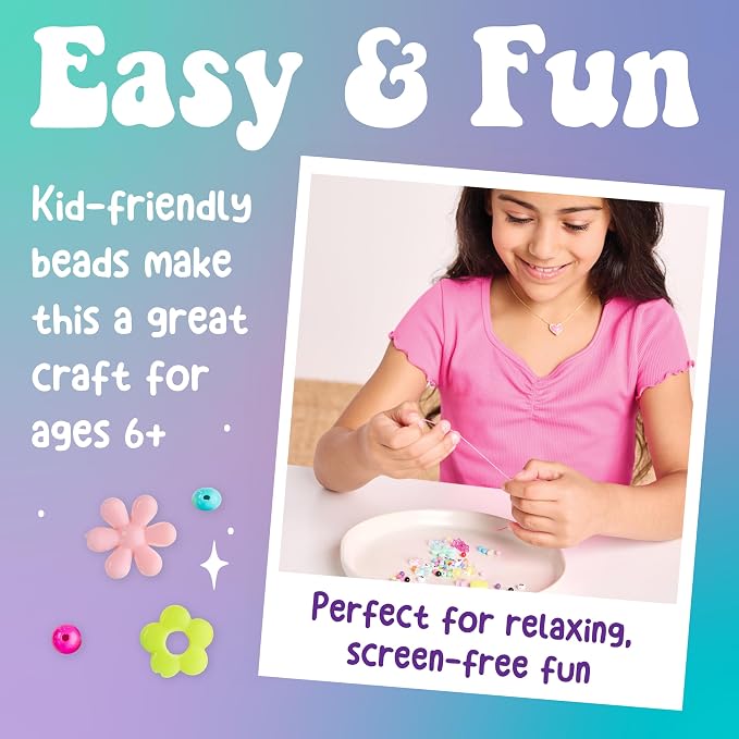 Creativity for Kids Beaded Flower Bracelet Making Kit | DIY Jewelry Craft Kit for Girls | Create 5 Colorful Beaded Bracelets to Wear, Share & Gift | Spring Crafts & Gifts for Mom (Ages 6+)