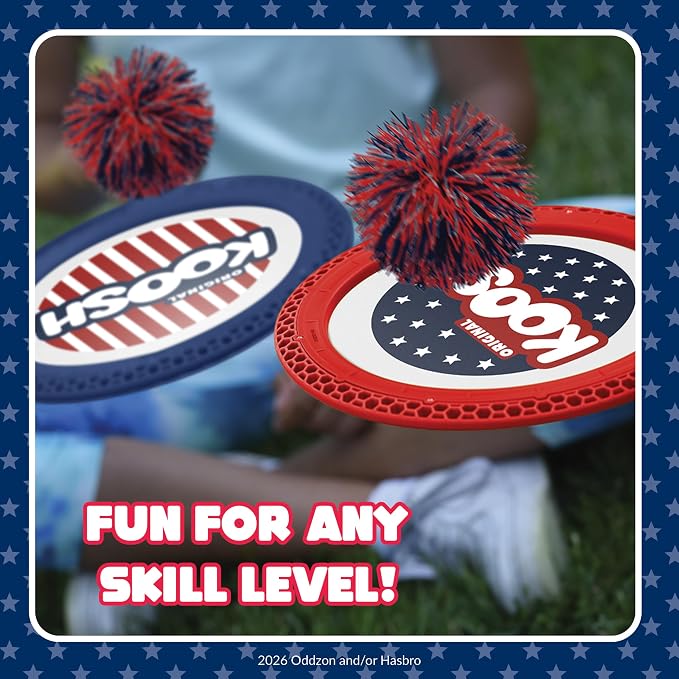 Koosh Paddle Playset 4th of July – Beach Toy - Outdoor Games for Adults and Family - Outdoor Games for Kids - Fidget Toys for Kids, Ages 4+