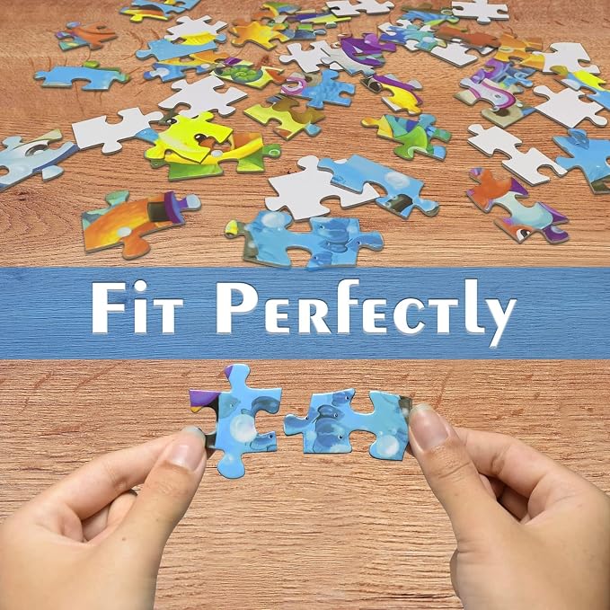 HUADADA Jigsaw Puzzles for Kids 100 Pieces, Underwater Floor Toys Montessori Learning Education Activities Birthday Gifts for Toddlers Boys Girls Ages 5 6 7 8+ Years Old (15"x10"), 1:1 Poster
