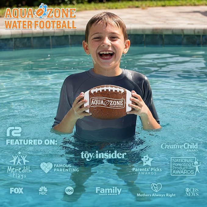 Water Football for Pool & Beach - Best Pool Toys for Kids All Ages - Easy Grip & Soft to Catch Footballs - Fun Outdoor Sports Beach Toys - Pool Gifts for Kids 5 6 7 8 9 10 11 12 + Year Old Boy & Girl