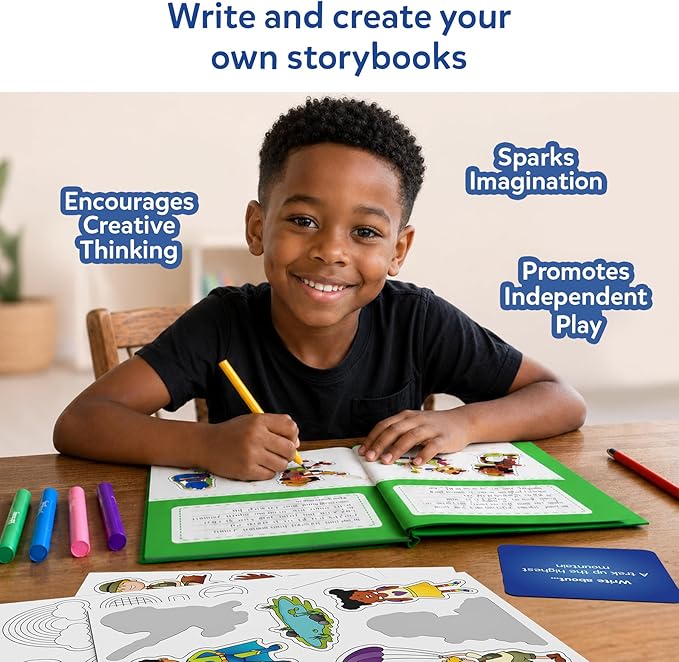 Skillmatics Storybook Art Kit - Create Adventure Stories, DIY Craft & Writing Kit with 300+ Stickers, Scrapbooking & Journal Activity, Screen-Free Fun, Gifts for Kids Ages 5, 6, 7, 8, 9, 10