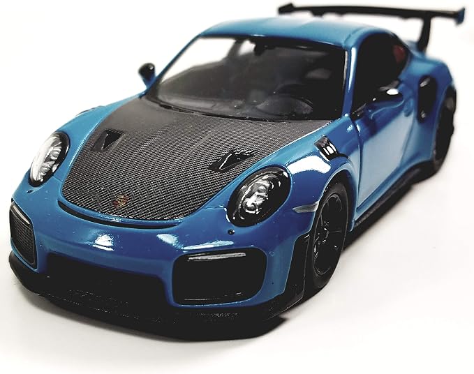 KiNSMART 2010 Porsche 911 GT2 RS Aqua Blue 1/36 Scale Diecast Metal Model Toy Sports Car