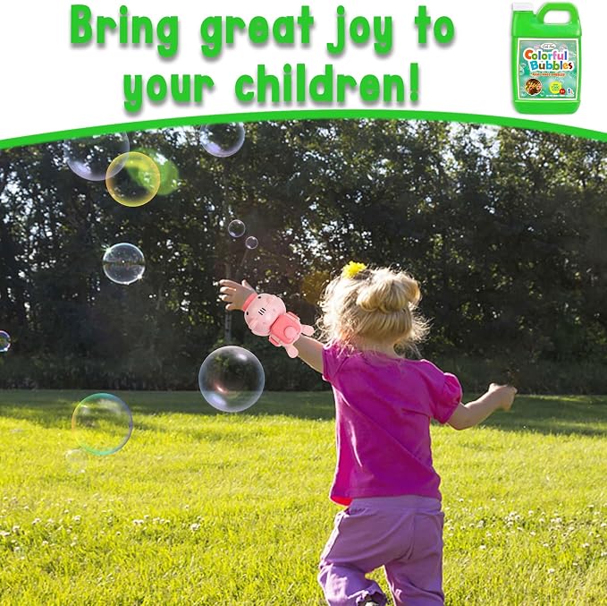 Lulu Home 2 Packs Bubble Concentrated Solution, 1 L/ 33.8 OZ Bubble Refill Solution for Kids Bubble Machine, Giant Bubble Wand, Bubble Blower Toys, Birthday Party Favors (Green Bottle), 778-G