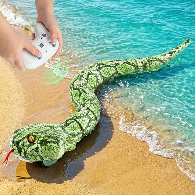 Remote Control Snake Amphibious RC Snake Toy Indoor Outdoor Games Party Prank Water Pool Toys for Kids Birthday Gifts for Boys Girls Ages 5-8 8-13