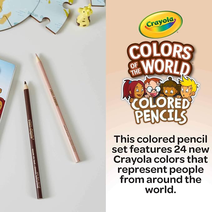 Crayola Colors of the World Bulk Colored Pencil Set - 6 Packs (24ct), Teacher Classroom Must Haves, Skin Tone Colored Pencils for Kids