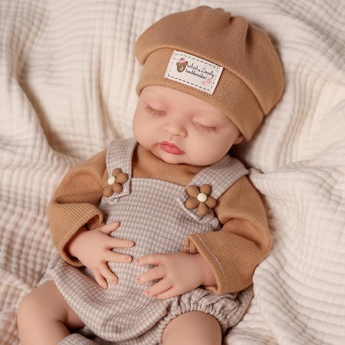 BABESIDE 16 Inch Silicone Baby Doll Weighted 4 Pounds,[NOT Vinyl] Realistic Baby Doll Girl Lifelike Reborn Baby Dolls Silicone Full Body Gift with Accessories for Kids 3+ & Collectors