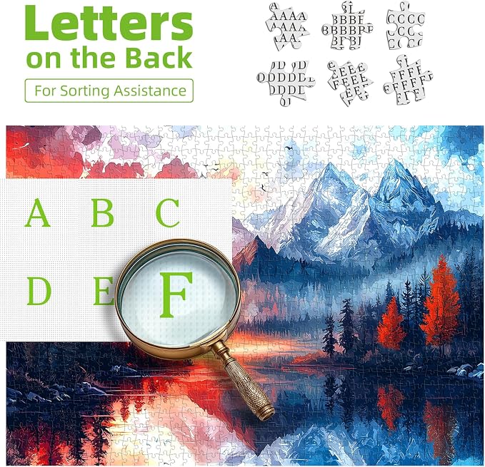 500 Pieces Jigsaw Puzzles for Adults, Natural Mountain Landscape Puzzles for Wall Art Party Game Family Decoration Gifts, Finished Size 23" x 15"
