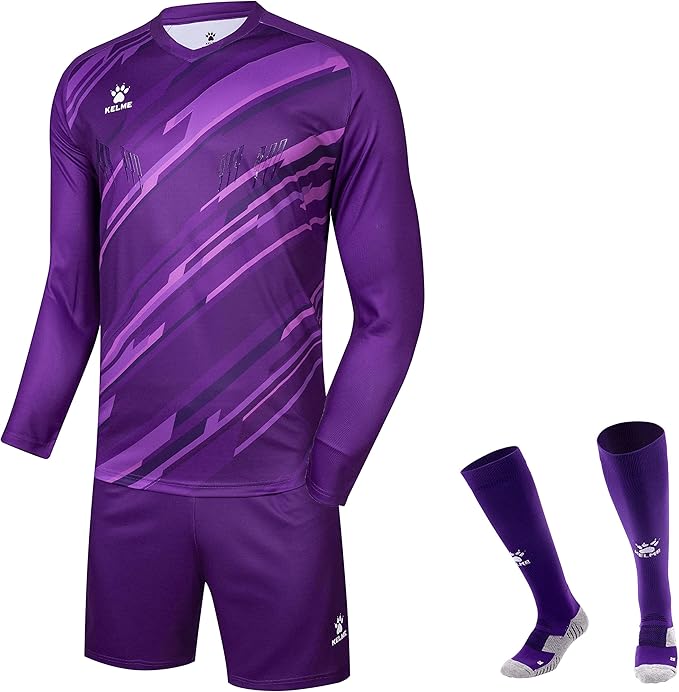 KELME Soccer Goalkeeper Jersey Pro Set Uniform - Padded Goalkeeper Shirt Shorts Socks - Men's Goalie Jersey Adults Kids