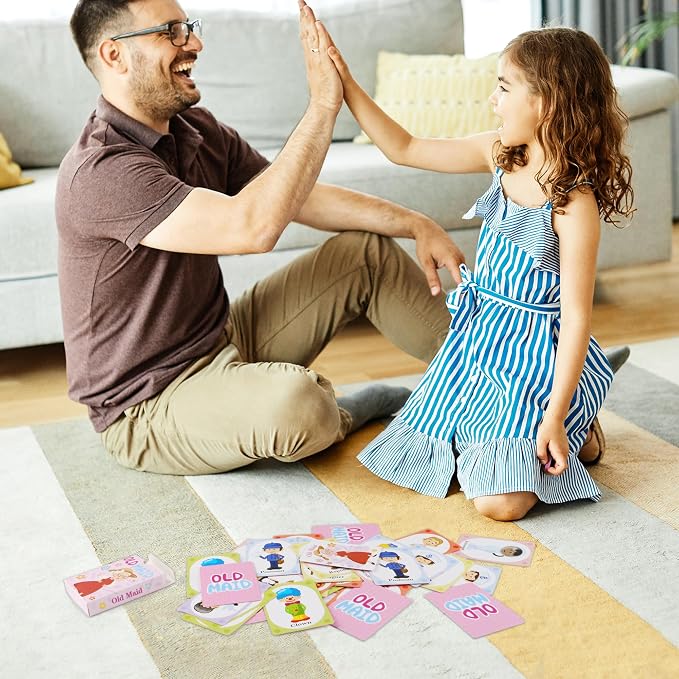 Go Fish,Old Maid Card Games, Go Fish Card Game for Kids 4-8, Card Games for Toddler 2-4 Years, Easy to Learn,Easter Basket Stuffers Gifts Ideal, Fun for Family Game Night Travel Preschool Classroom