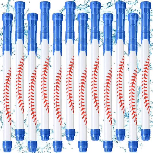 Halloscume 12 Pack Baseball Sport Water Gun Party Favors 15.75 in Summer Water Shooter Blasters Gun Toys for Kids Summer Outdoor Swimming Pool Backyard Beach Games