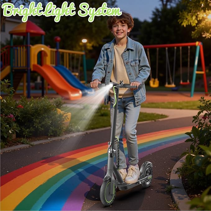 Electric Scooter for Kids Aged 6-10, 350W Motor, 19 Mph Speed & 15 Miles Range, 8.5" Solid Tires, Lightweight Foldable Scooter with Dual Braking System, Max Load 265LBS