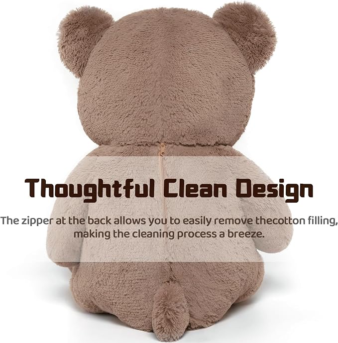 Tezituor 5ft Big Teddy Bear,Giant Brown Stuffed Animal 59 Inches,Life Size Teddy Bears for Girlfriend or Kids,Soft Bear for Valentines Day,Chrismas,Birthday Baby Shower