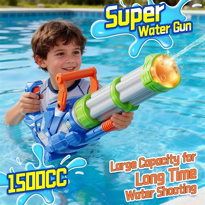 Electric Big Gatling Squirt Water Gun for Kids Adults - High Power Automatic Water Blaster with Large Capacity, Outdoor Summer Pool Long Range Water Toys Fight Games for Kid Age 8-12 Year Old