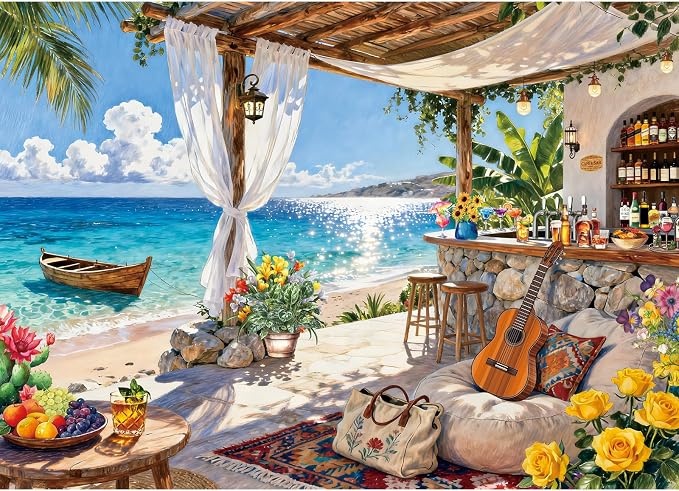 Island Bar Puzzles Flower of Life Puzzles for Adults 1000 Piece, Jigsaw Puzzles for Adults, Adult Challenging Game Toys, Impossible Puzzle, Family Decoration Puzzle