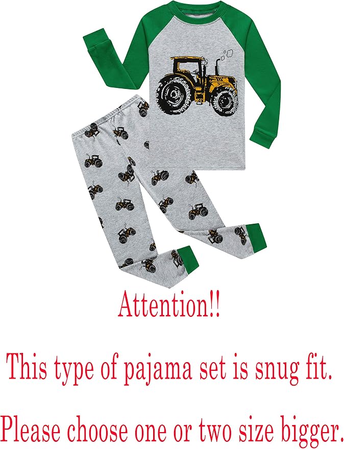 Family Feeling Kids & Toddler Boys Pajamas 2 Piece Pjs Set 100% Cotton Sleepwear